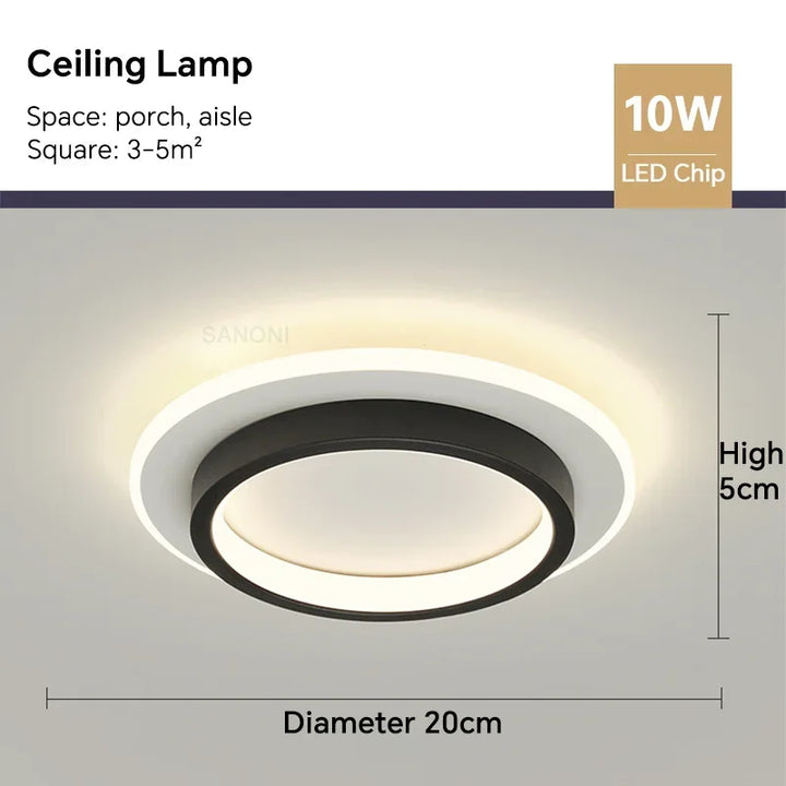 Modern LED Ceiling Lamp - Square Ceiling Light Fixture for Living Room, Stair, Aisle, and More