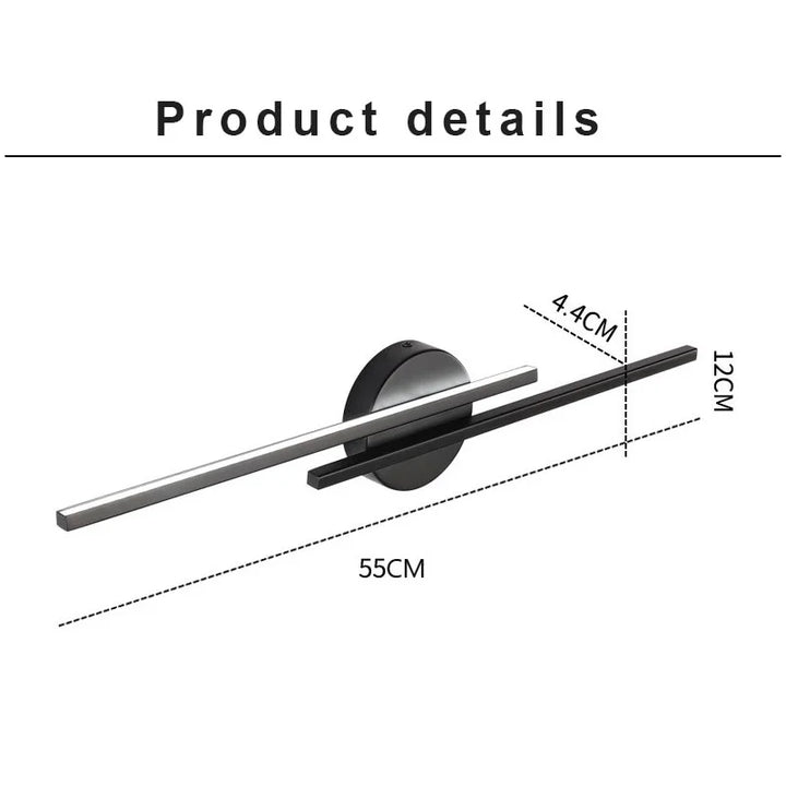 Modern Dual-Line LED Wall Lamp – Dimmable Up & Down Wall Light for Bedroom, Study, Dining Room, and TV Background Decor