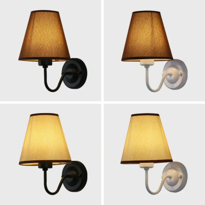 Modern LED Fabric Wall Lamp – E27 Retro Wall Lighting for Bedroom, Living Room, Hotel, and Dining Room