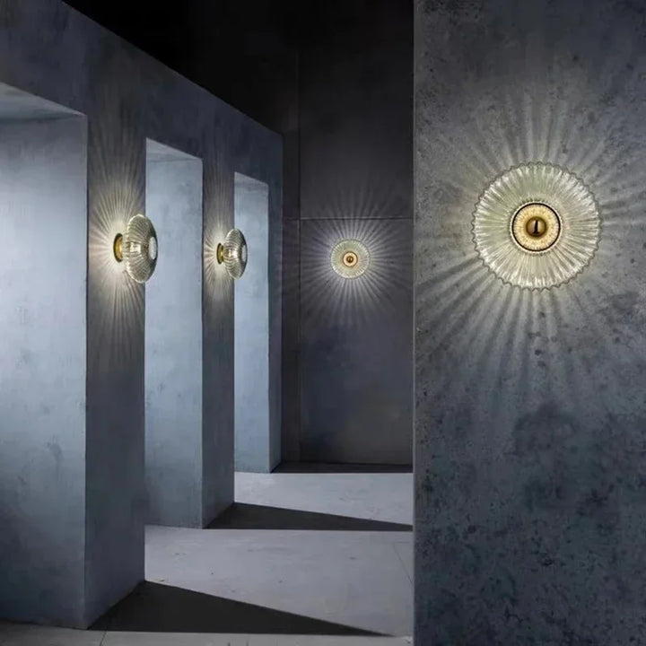 Modern Glass LED Wall Lamp – Ripple Design for Corridor, Aisle, Staircase, and Dining Room Backdrop