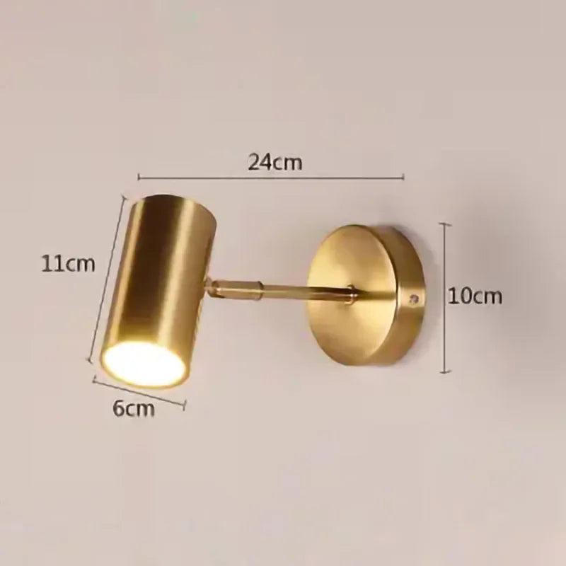 Modern Gold LED Wall Lamp – Adjustable Wall Sconce for Bedroom, Living Room, Bedside, and Indoor Decor
