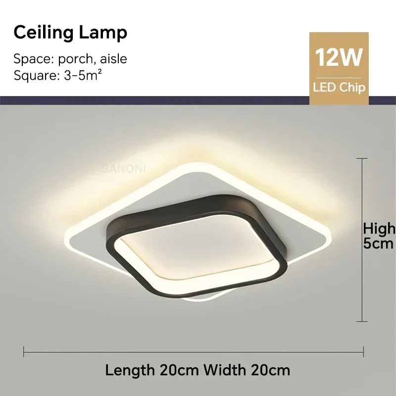 Modern LED Aisle Ceiling Light Chandelier - Indoor Lighting Fixture for Corridor, Stairs, Foyer, Balcony, Bedroom, Bathroom