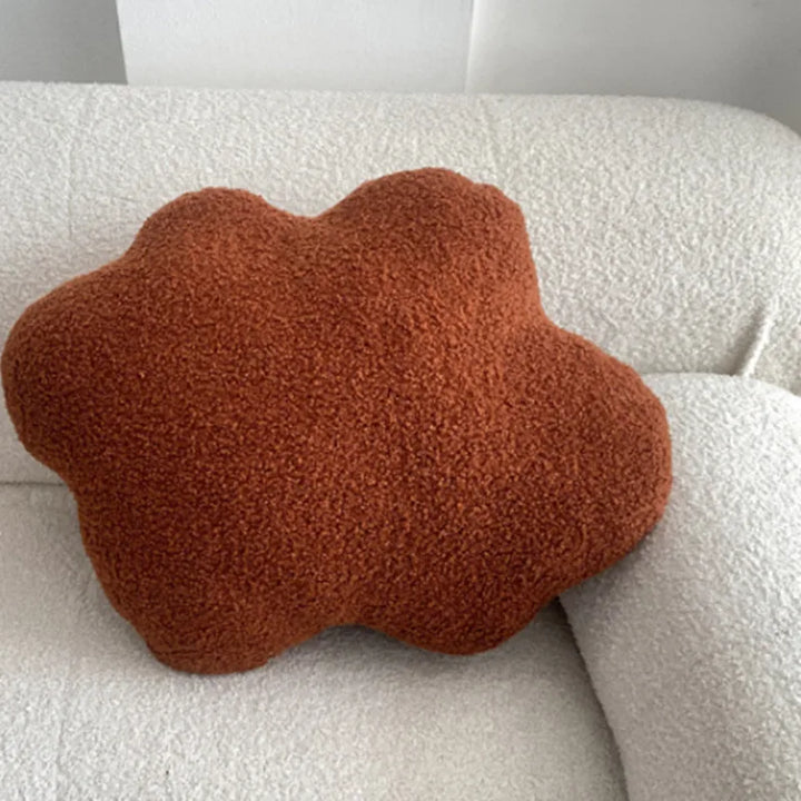 Nordic Bouclé Abstract Cushion – Minimalist Plush Pillow