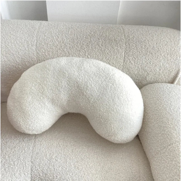 Nordic Bouclé Abstract Cushion – Minimalist Plush Pillow