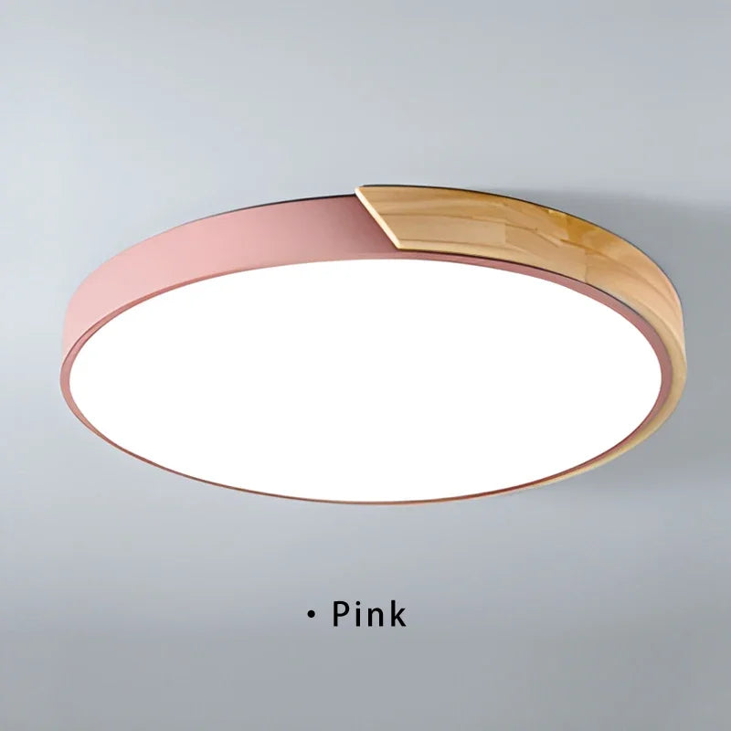 Modern Macaron LED Ceiling Light – Nordic Circular Minimalist Design for Living Room, Bedroom, and Study