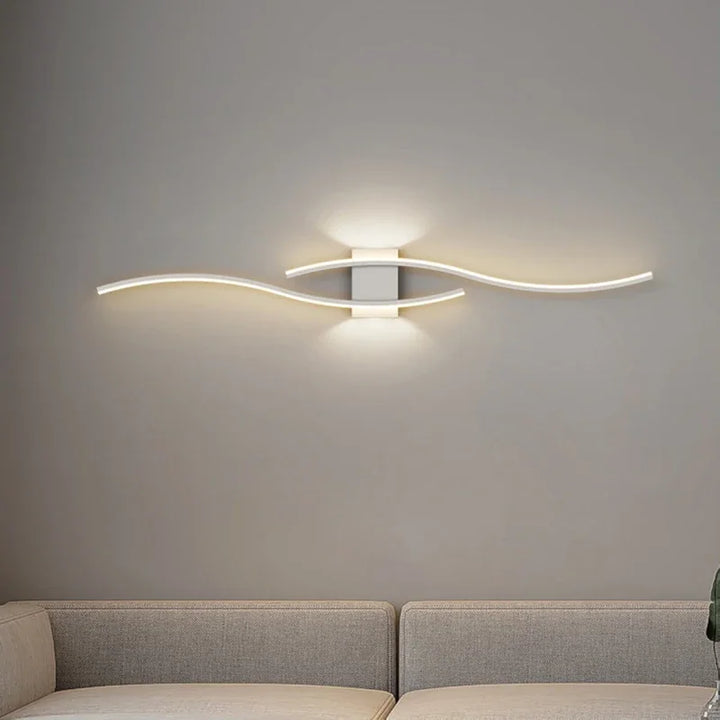 Modern LED Wall Lamp – Black, White, and Gold Wall Light Sconce for Living Room, Bedroom, Bedside, and Decorative Lighting