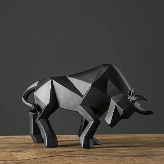 Modern Geometric Bull Statue, Ornament, Café, Bull Sculptures, Animal Figures, Abstract Hotel Home Decoration