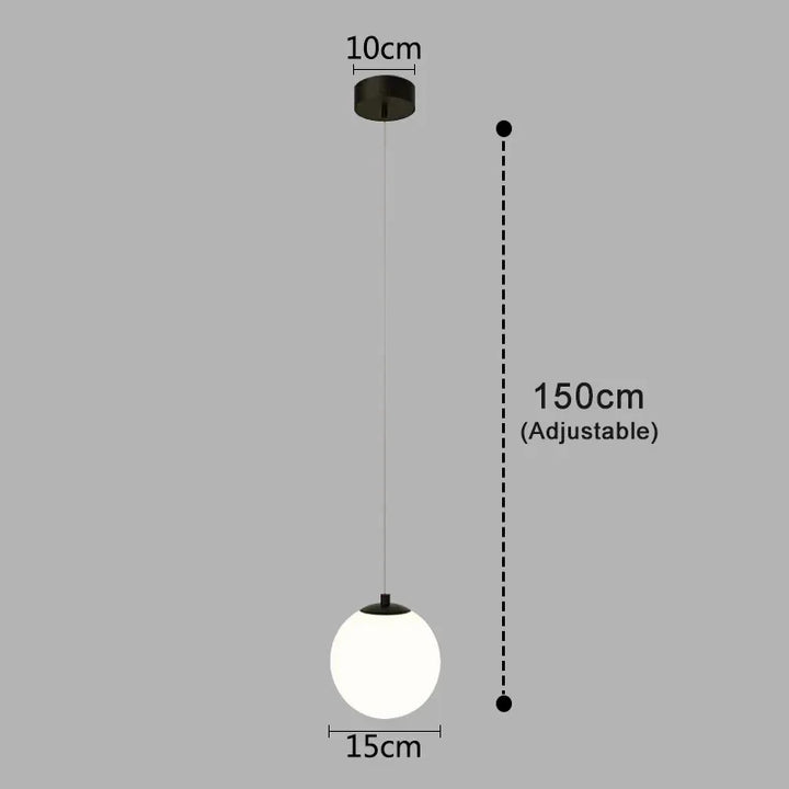 Modern Glass LED Pendant Light – Nordic Style Hanging Lamp for Living Room, Bedroom, Restaurant, and Bar, 220V AC, Indoor Lighting Fixture
