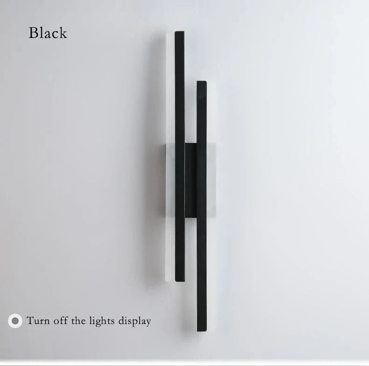 Modern LED Wall Lamp – Black & Gold Acrylic Wall Sconce for Living Room, Bedroom, and Interior Decor