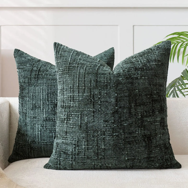 Chenille Cushion with Bamboo Texture in Solid Color for Sofa and Bedroom