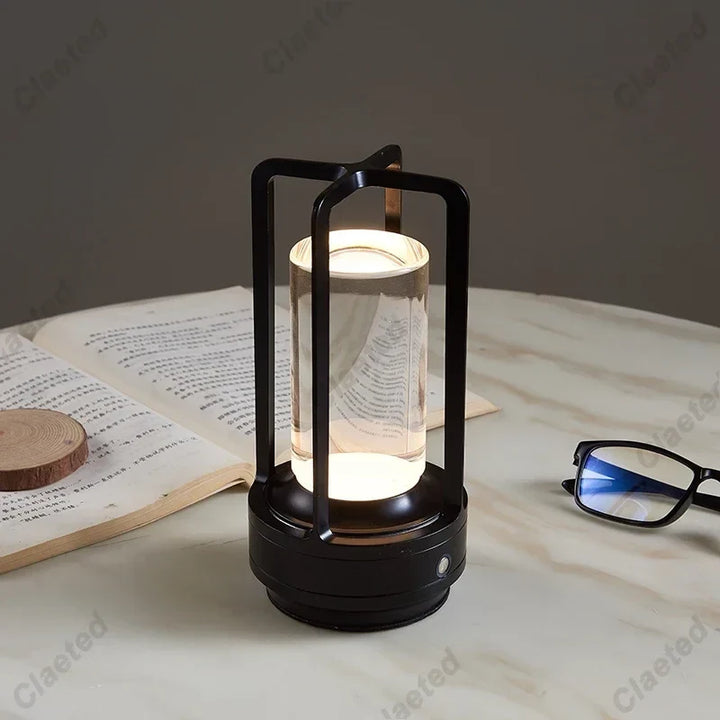 LED Cordless Table Lamp | Industrial Style, Rechargeable & Portable Lighting for Outdoor & Indoor Use
