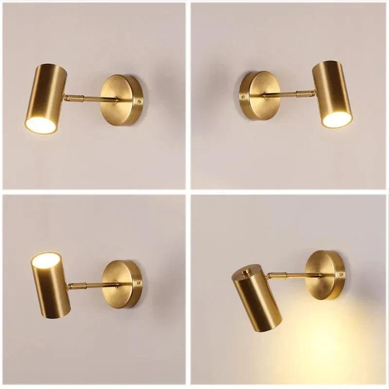 Modern Gold LED Wall Lamp – Adjustable Wall Sconce for Bedroom, Living Room, Bedside, and Indoor Decor