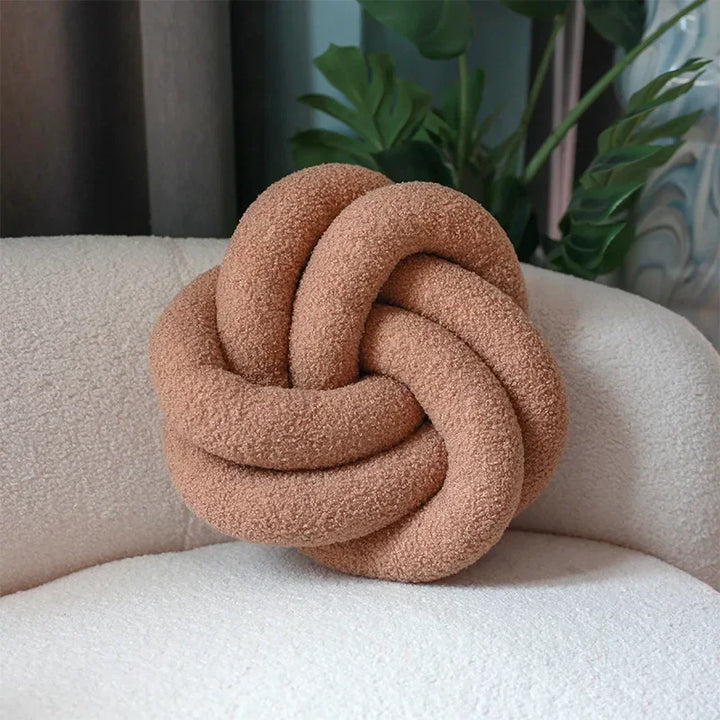Nordic Cotton Boucle Knot Pillow
