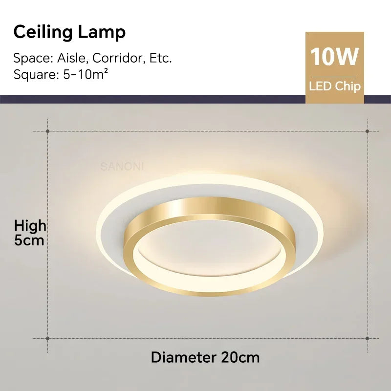 Modern LED Aisle Ceiling Light Chandelier - Indoor Lighting Fixture for Corridor, Stairs, Foyer, Balcony, Bedroom, Bathroom