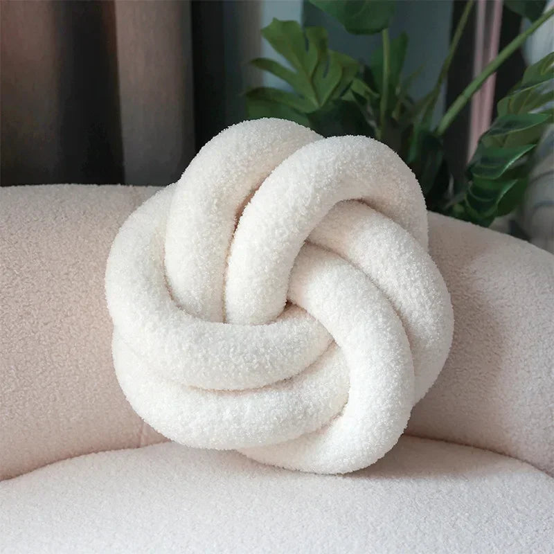 Nordic Cotton Boucle Knot Pillow