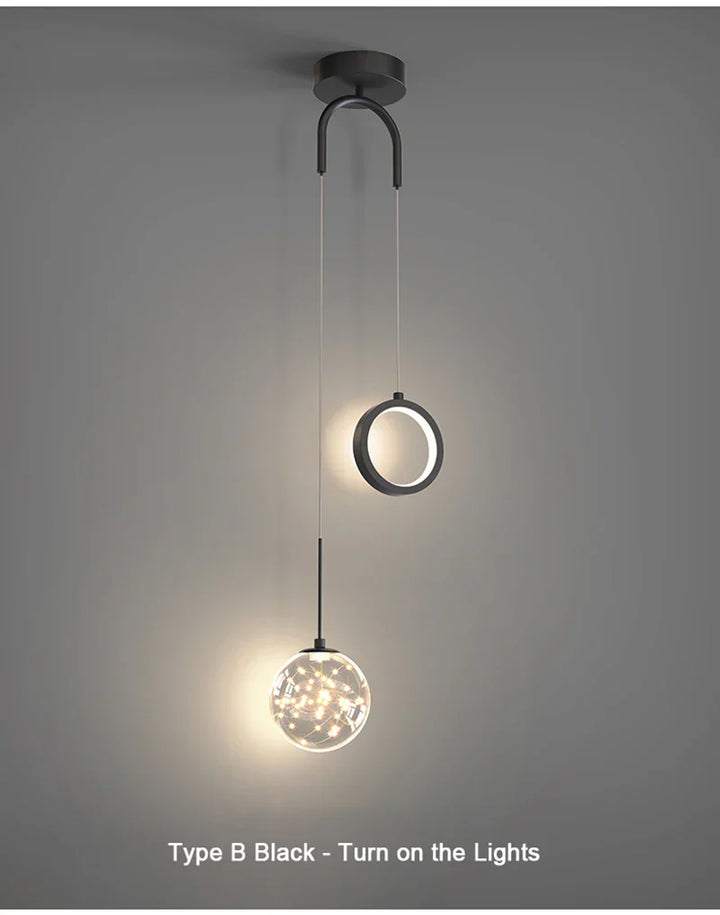 Modern LED Pendant Light – 2-Way Indoor Hanging Lamp for Living Room, Bedroom, Dining Table with Adjustable 3 Light Colors