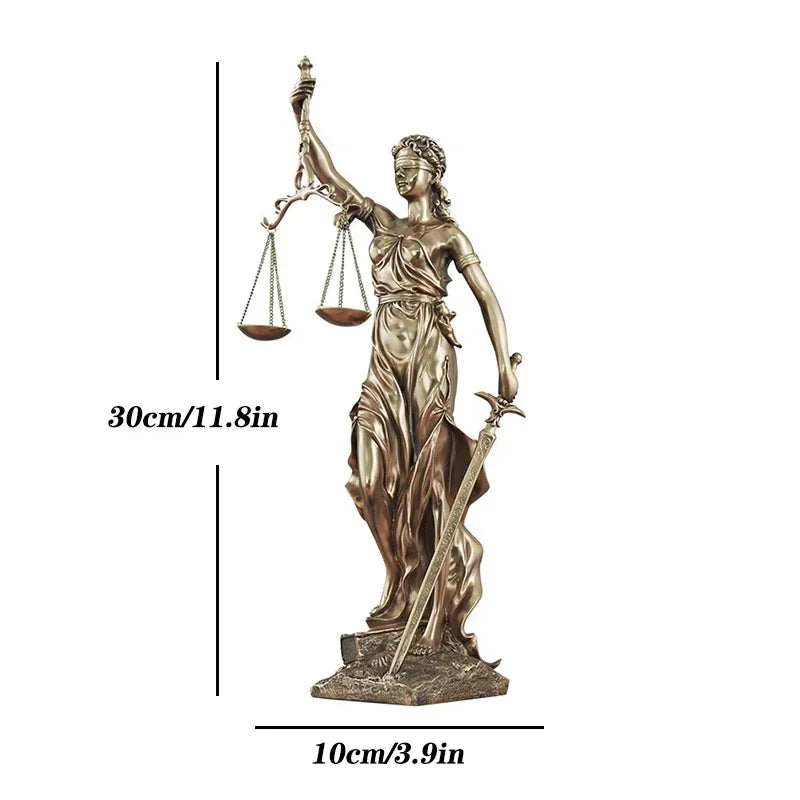 Antique bronze Greek goddess of justice statue Fair Angels resin sculpture ornaments desktop home decoration gift