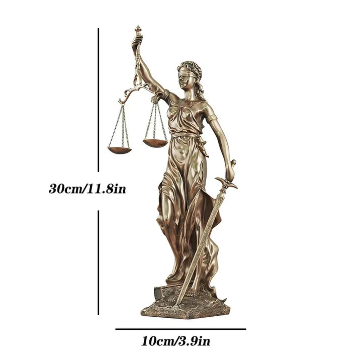 Antique bronze Greek goddess of justice statue Fair Angels resin sculpture ornaments desktop home decoration gift