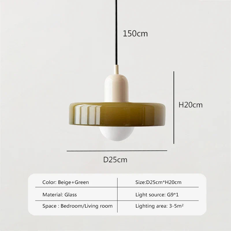 Modern Nordic Glass Pendant Light – Decorative Hanging Lamp for Living Room, Dining Room, Bedroom, and Study – LED Bulb Included