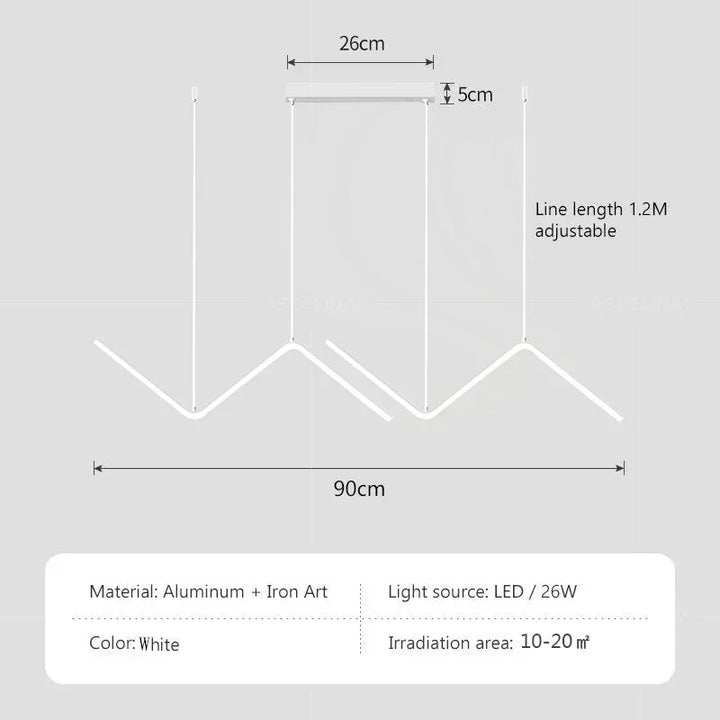 Modern LED Pendant Light – Nordic Gold Chandelier for Kitchen, Dining Room, and Restaurant, Z-Shape Design with Remote Control
