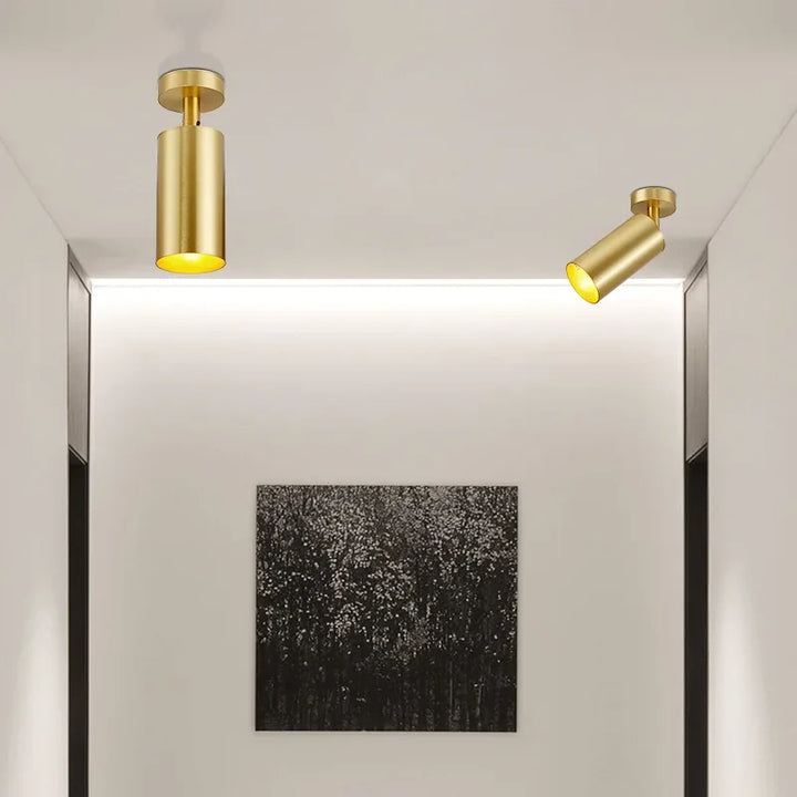 Modern Gold Spotlight Ceiling Light – Nordic Minimalist E27 LED Fixture for Living Room, Bedroom, and Kitchen