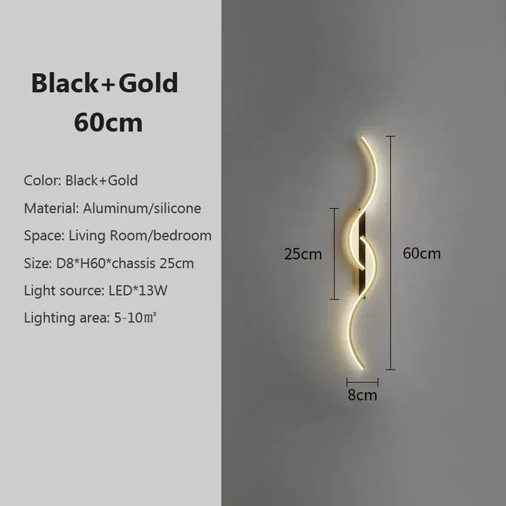 Modern LED Wall Lamp – Contemporary Wall Sconce for Living Room, Bedroom, Dining Room, and Hallway – Up & Down Lighting, Dimmable, Touch Switch, Indoor Home Decoration