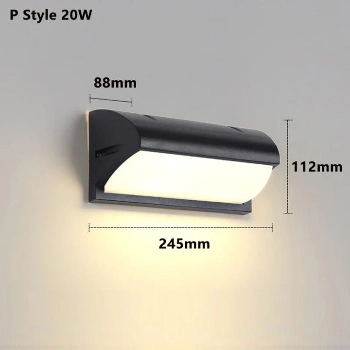 Modern LED Outdoor Wall Light with Motion Sensor - Waterproof IP65 Porch Lights for Balcony Garden