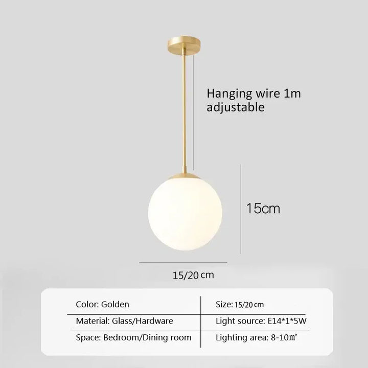 Modern Luxurious LED Pendant Light – Gold Ball Lampshade Hanging Light Fixture for Dining, Living Room, and Bedroom Décor