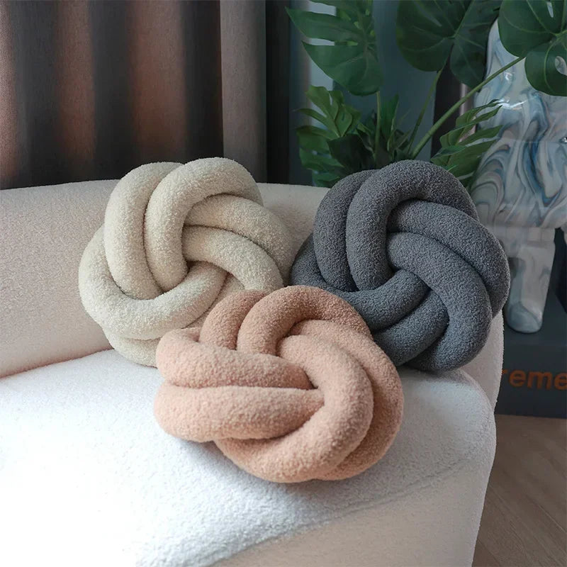 Nordic Cotton Boucle Knot Pillow