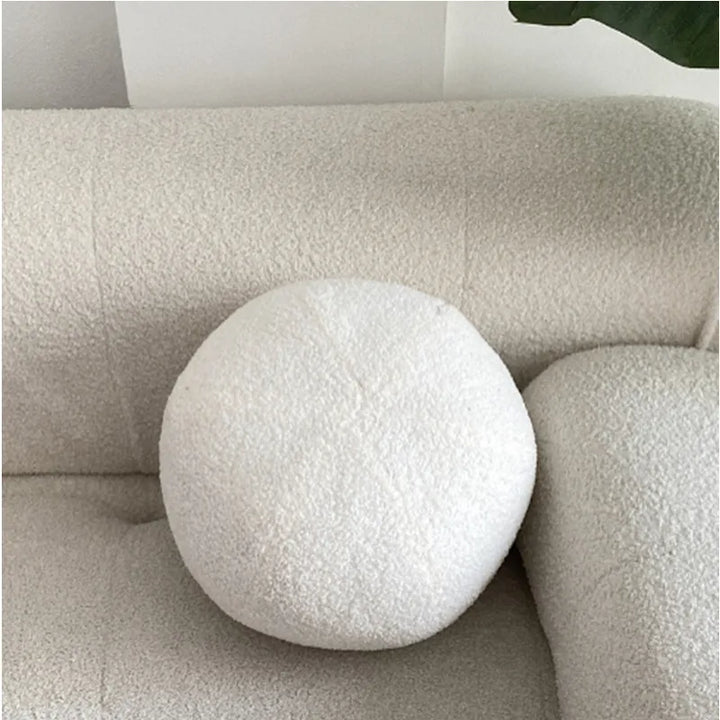 Nordic Bouclé Abstract Cushion – Minimalist Plush Pillow