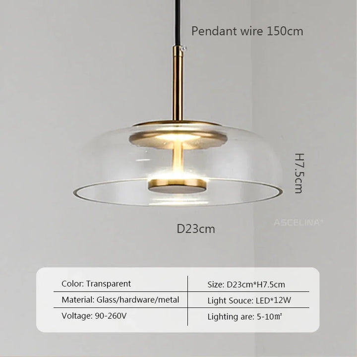 Modern LED Pendant Light – Nordic Glass Hanging Lamp for Dining Room, Bedroom, and Loft