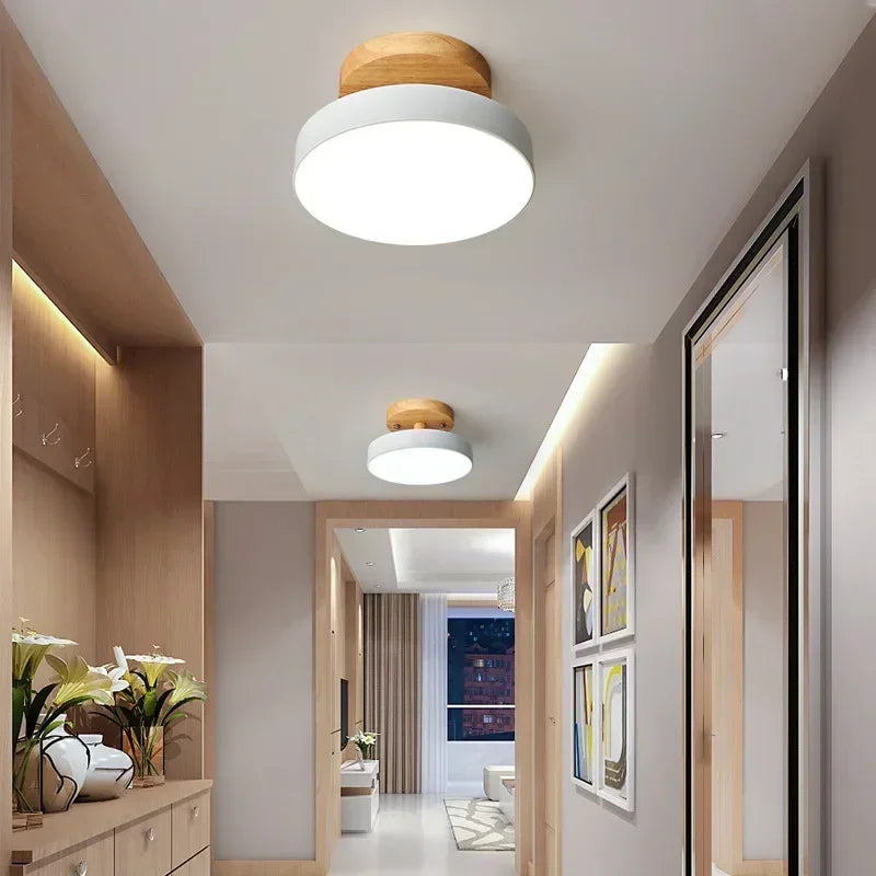 Nordic Industrial Ceiling Light – LED Round Ceiling Lamp for Kitchen, Dining Room, Bedroom, Hallway, and Bathroom – Modern Metal and Acrylic Design