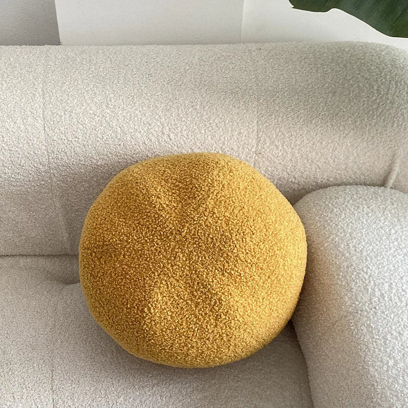 Nordic Bouclé Abstract Cushion – Minimalist Plush Pillow