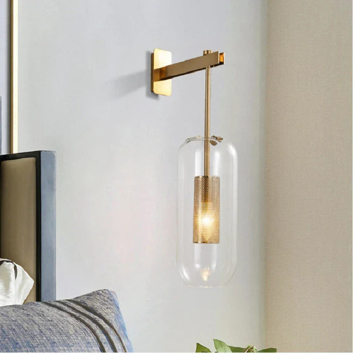 Modern Glass Wall Light Sconce – LED Mirror Bedside Lamp for Bedroom, Living Room, Kitchen, and Porch – Stylish Nordic Wall-Mounted Indoor Lighting