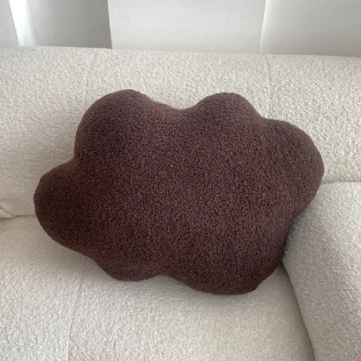 Nordic Bouclé Abstract Cushion – Minimalist Plush Pillow