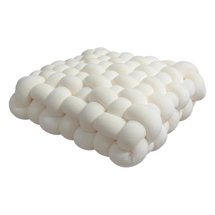 Living Room Soft Plush Knot Pillow Sofa Pillow Solid Color Square Handwoven Home Throw Pillow Square Woven Seat Cushion Pillow
