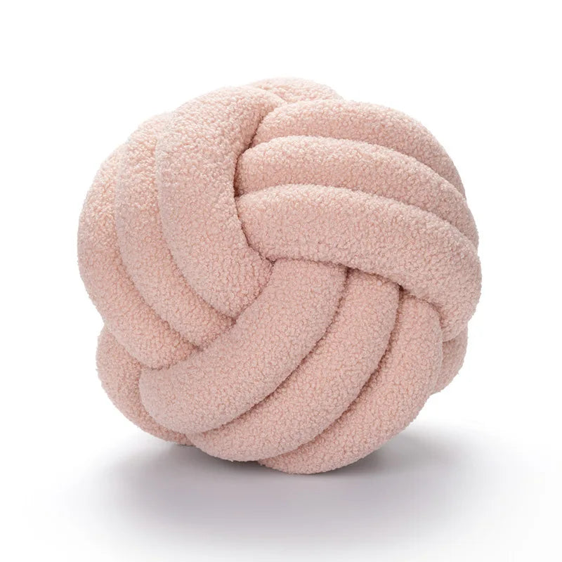 Throw Pillow - Cozy - Hand-Knotted Ball - Sheepskin