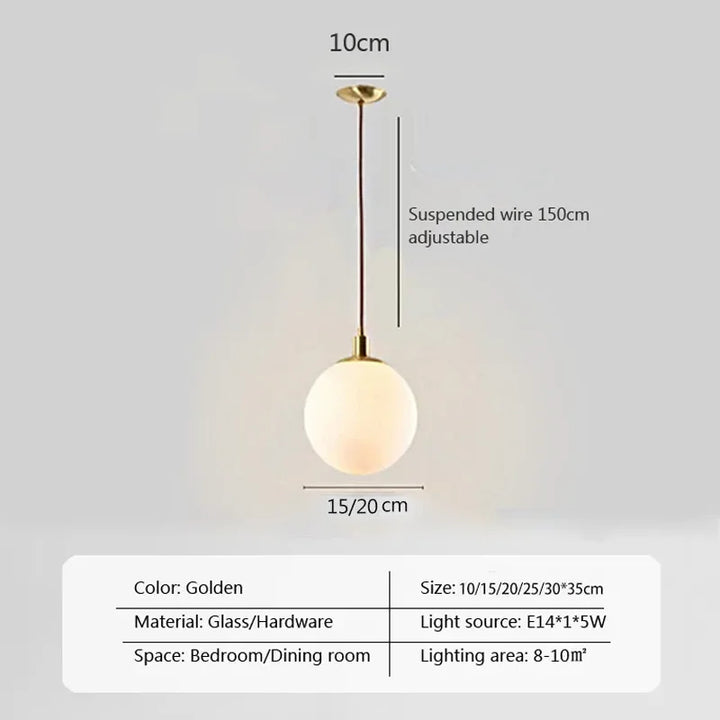 Modern Luxurious LED Pendant Light – Gold Ball Lampshade Hanging Light Fixture for Dining, Living Room, and Bedroom Décor