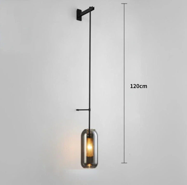 Modern Glass Wall Light Sconce – LED Mirror Bedside Lamp for Bedroom, Living Room, Kitchen, and Porch – Stylish Nordic Wall-Mounted Indoor Lighting