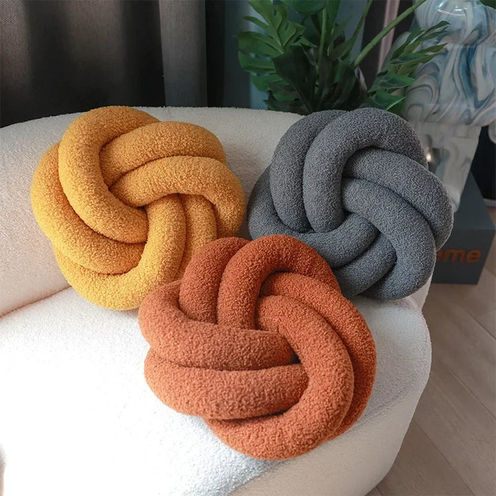 Nordic Cotton Boucle Knot Pillow