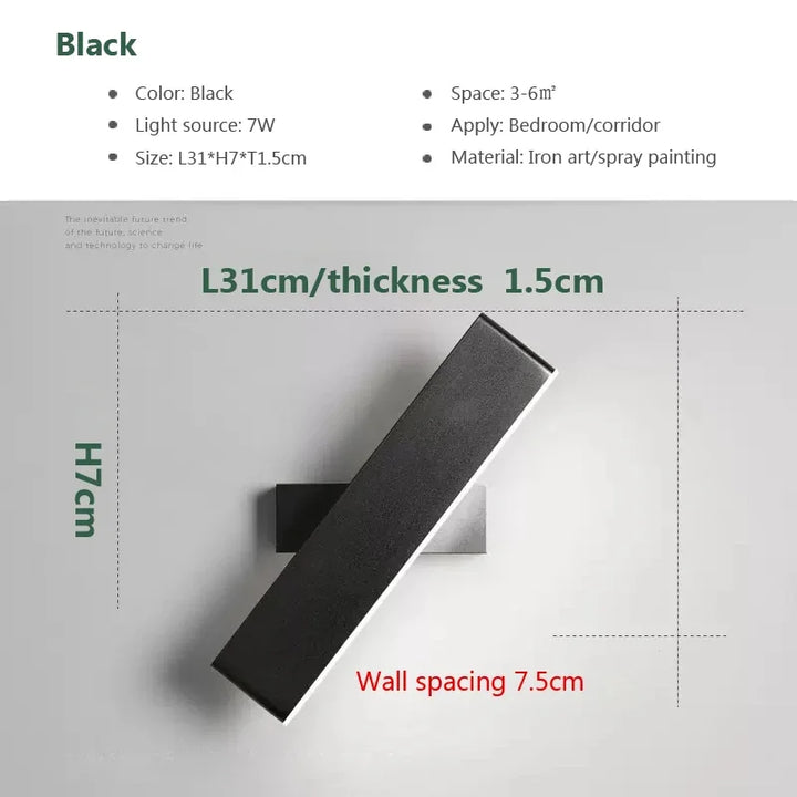 Modern LED Wall Lamp – Rotatable Aluminum Wall Light for Living Room, Bedroom, Dining Room, and Home Decor – Up & Down Indoor Wall Sconce