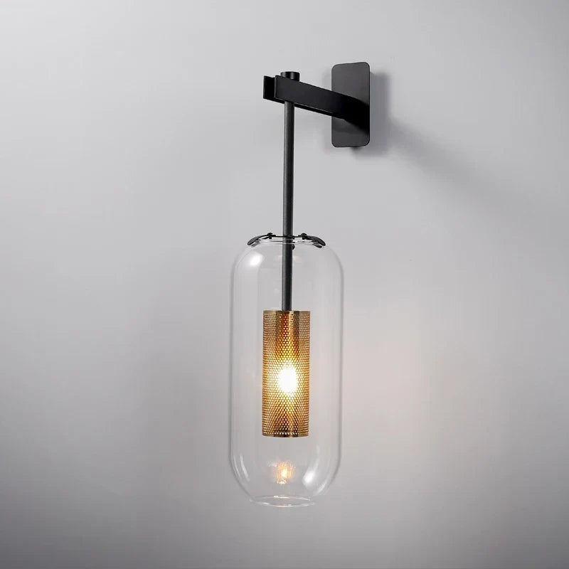 Modern Glass Wall Light Sconce – LED Mirror Bedside Lamp for Bedroom, Living Room, Kitchen, and Porch – Stylish Nordic Wall-Mounted Indoor Lighting