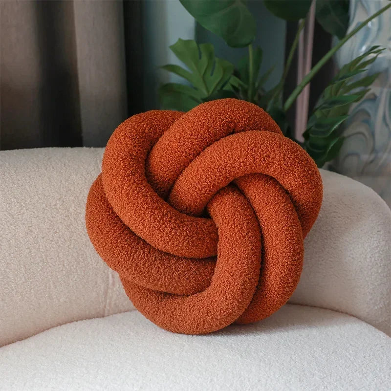 Nordic Cotton Boucle Knot Pillow