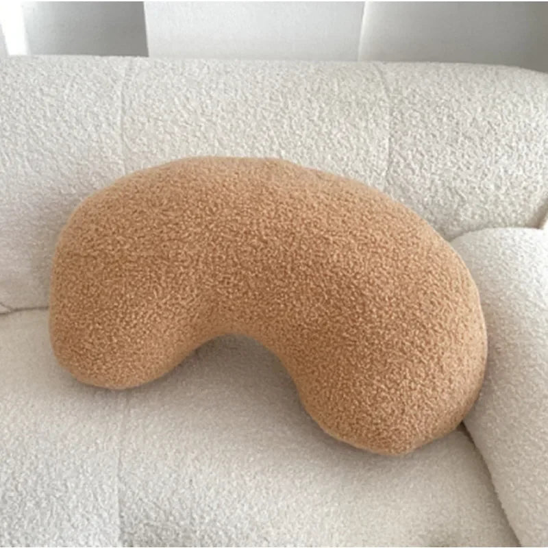 Nordic Bouclé Abstract Cushion – Minimalist Plush Pillow