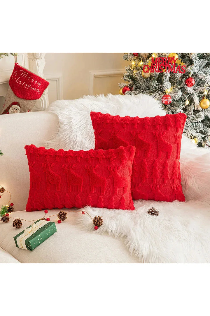 Plush decorative cushion cover