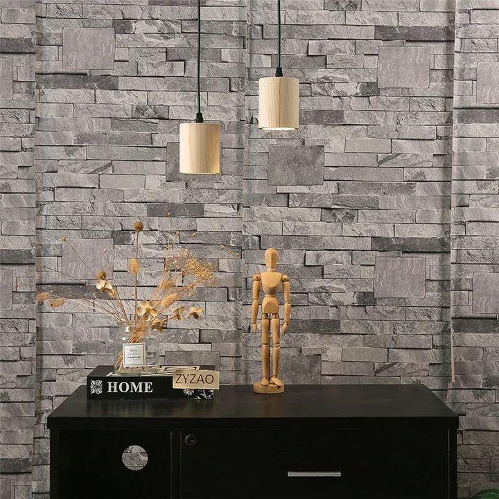 Modern Wooden Pendant Light – Nordic Style Solid Wood Lamp for Living Room, Bedroom, Bar, and Restaurant, E27 Bulb Base