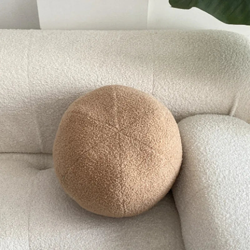 Nordic Bouclé Abstract Cushion – Minimalist Plush Pillow