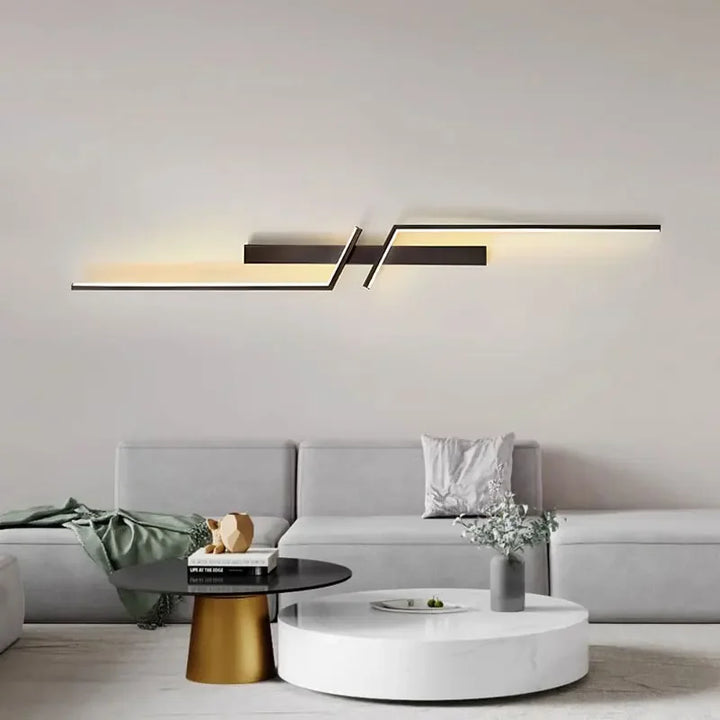 Nordic Black and Gold LED Wall Sconce – Modern Wall Light Fixture for Bedroom, TV Background, Stairs, and Indoor Spaces