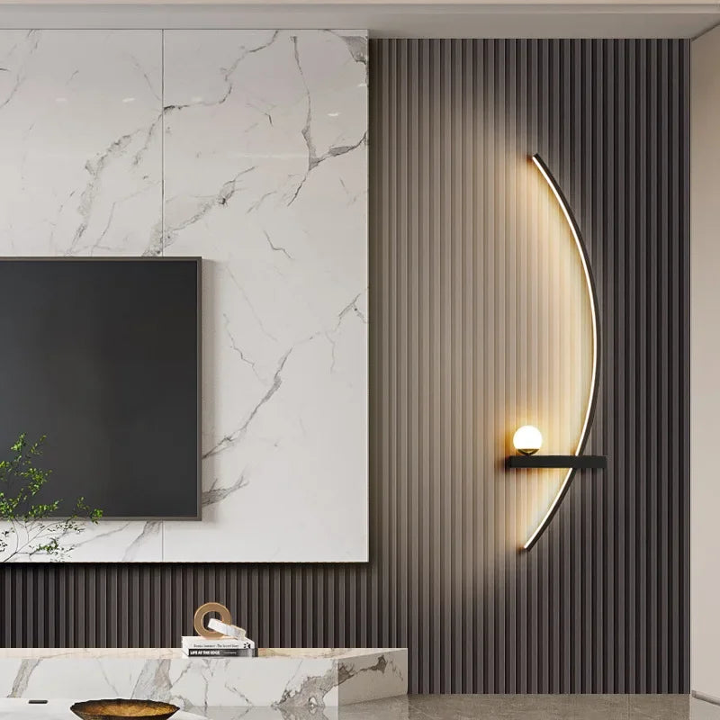 Nordic LED Wall Lamp – Modern Stripes Wall Sconce for Bedroom, Living Room, Study, Stairs, and Home Décor
