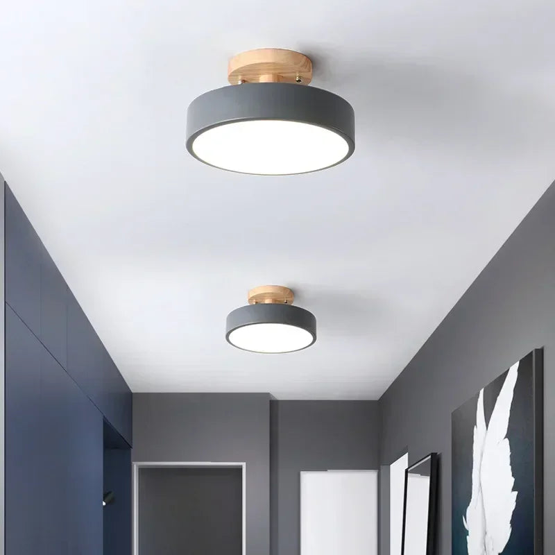 Nordic Industrial Ceiling Light – LED Round Ceiling Lamp for Kitchen, Dining Room, Bedroom, Hallway, and Bathroom – Modern Metal and Acrylic Design